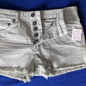 Free People Rock High Rise Green Shorts Rock Sz 27